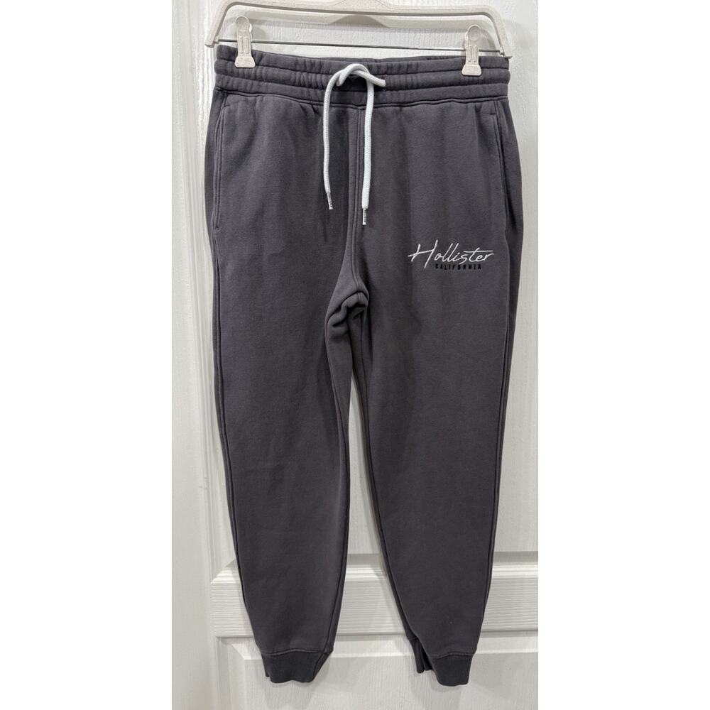 Hollister Women’s Gray Jogger Sweatpants XS Embroidered Logo Fleece Pockets